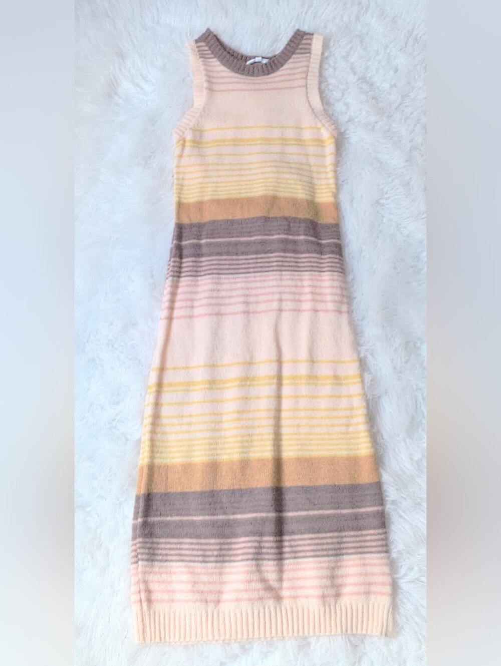 NATIVE YOUTH Sleeveless Striped Knit Midi Dress Size XS